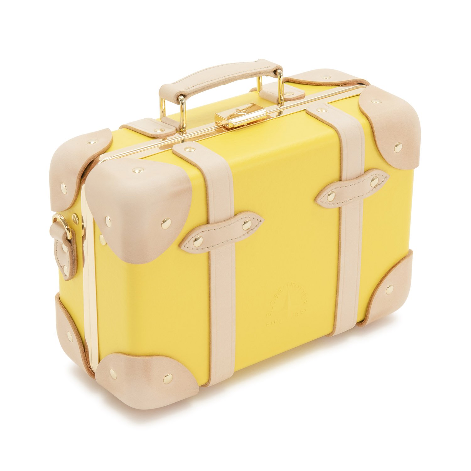Globe-Trotter POP Micro Case 手提肩背包(檸檬黃/原色/金)