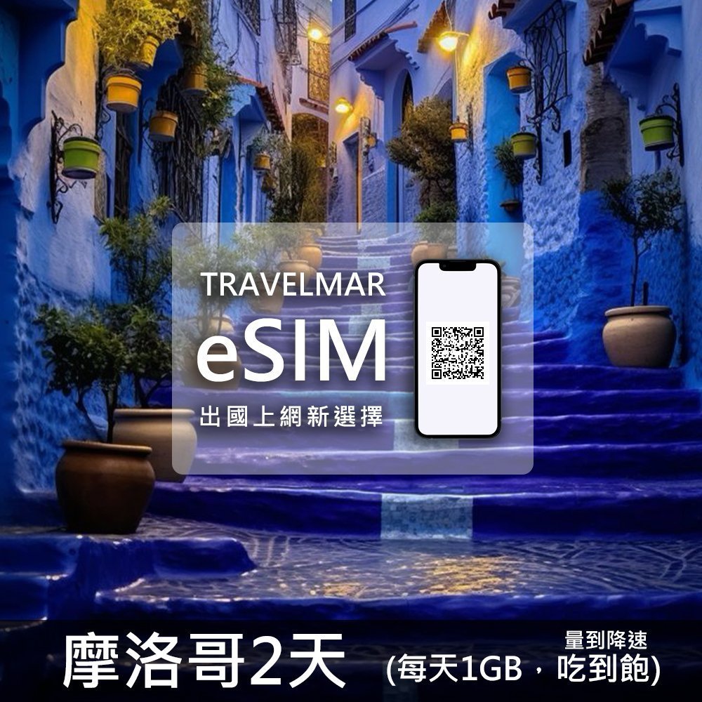 【eSIM】摩洛哥2天 (每天1GB)量到降速吃到飽