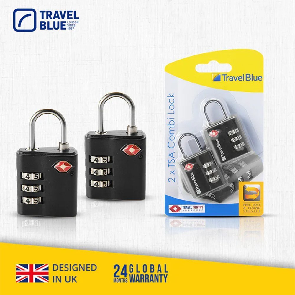 Travel Blue藍旅 TSA海關密碼鎖 2入