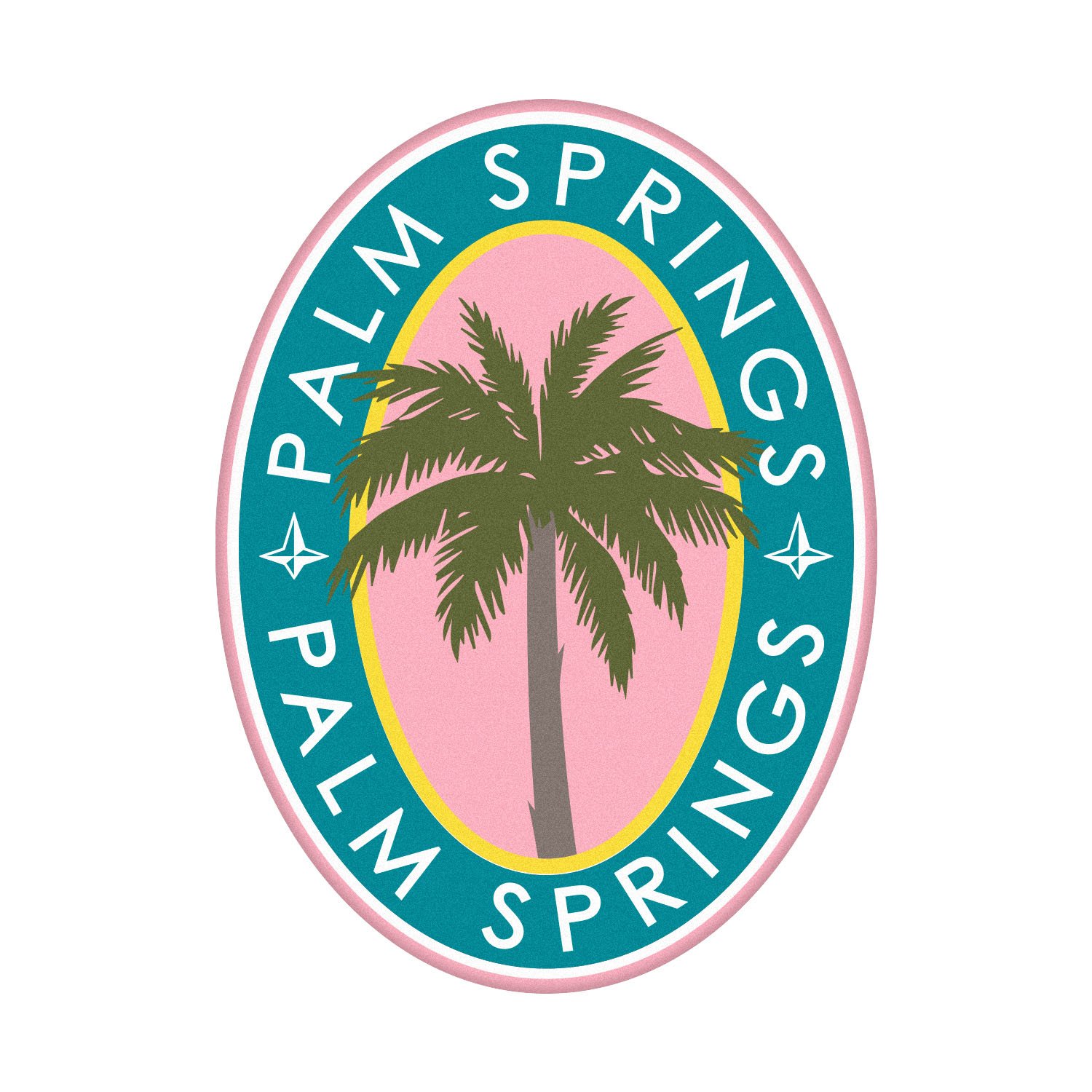 Globe-Trotter 旅行城市系列皮革行李箱貼紙(Palm Springs)